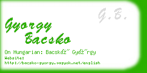 gyorgy bacsko business card